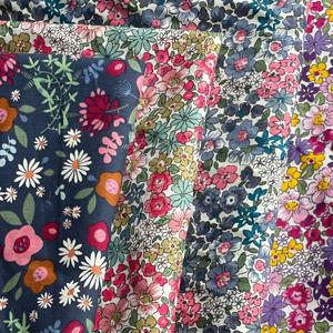 145X50cm 다채로운 꽃무늬 100% 코튼 포플린 40S 원단 어린이용 아기 바느질 천 드레스 스커트 DIY 핸드메이드