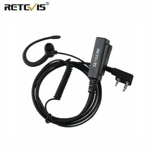 Retevis 워키 토키 이어폰 2Pin 소프트 이어훅 헤드셋 Quansheng UV K5 EEK023 용 Kenwood Baofeng UV 5R 용 PTT 마이크 HD 스피커