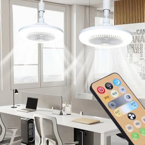2 in 1 LED 천장 선풍기 조명 50W 램프 홀더 포함 리모컨 3단 속도 조절 및 디밍 가능 조명 침실 거실용