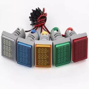 미니 전압 전류 허츠 LED 표시등, AC 디지털 디스플레이 계량기, 다기능 사각 기기, 3 디스플레이, 22mm