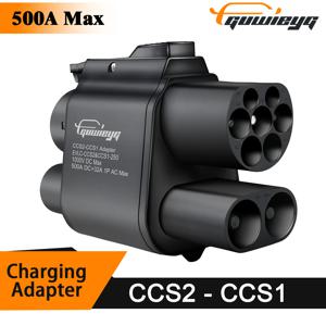 GUWIEYG CCS2-CCS1 어댑터 500A 500kW CCS2에서 CCS1로 전환 가능한 DC+AC 전기차 충전기 DC 1000V 고속 EV 충전 어댑터