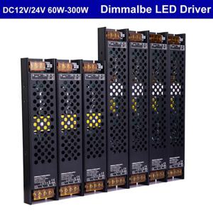 DC12V/24V 60W 100W 150W 200W 250W 300W 디밍 가능 LED 드라이버 알루미늄 트라이악 및 0-10V 디밍 전원 공급 장치 조명 변압기