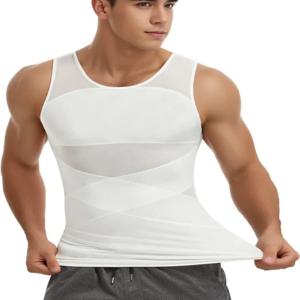 남성용 압축 셔츠 Shapewear 가슴 복부 컨트롤 바디 셰이퍼 슬리밍 언더 셔츠 운동 조끼 탱크 탑
