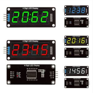 TM1637 0.56인치 LED 디스플레이 디지털 튜브 십진수 7 세그먼트 4 자리 시계 이중 도트 모듈 직렬 드라이버 보드