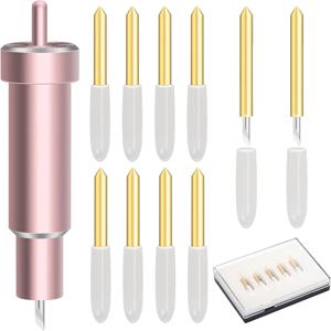 하우징 포함 프리미엄 파인 포인트 블레이드, 크리컷 메이커, 필름, 비닐, 스티커 절단용 하우징 포함, 메이커 3, 11 개