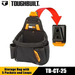 TOUGHBUILT TB-CT-25 줄자, 다용도 파우치, 5 개의 포켓과 루프 도구 가방, 휴대용 보관 가방, 벨트 파우치, 수공구