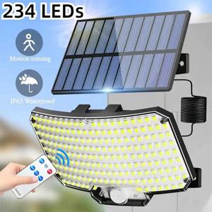 태양 빛 야외 슈퍼 밝은 모션 센서 태양 강력한 전원 LED 정원 벽 램프 IP65 방수 3 작업 모드