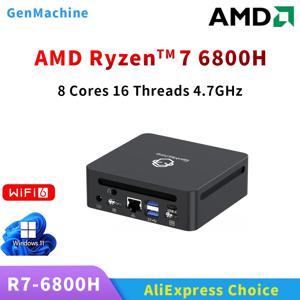 GenMachine Ryzen 6600H 6600U 6800H 미니 PC Windows 11 LPDDR5 16G 6400Mhz WIFI6 3.2-4.7GHz TDP 45W 미니 Pc Diy 게임용 컴퓨터