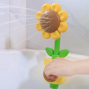 아기 해바라기 샤워 목욕 장난감 스프링클러 헤드 스프레이 물 샤워 수영 풀 목욕 목욕 공 어린이를위한 수동 장치 선물