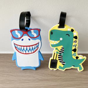 1pc/2pcs 여행 귀여운 공룡 수하물 태그 펜던트 수하물 안티 손실 간판 펜던트 재미 있은 상어 가방 펜던트 남여 선물