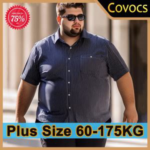 남성용 스트라이프 셔츠 10XL 8XL 플러스 사이즈 티셔츠 오버사이즈 루즈핏 셔츠 남성 비즈니스 셔츠 큰 반팔 탑 여름 60KG-175KG