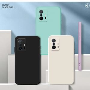 Xiaomi 11T Pro 케이스 용 Xiaomi Mi 11 T 11T Pro 5G 카메라 보호 커버 Fundas 용 사각형 액체 실리콘 전화 케이스