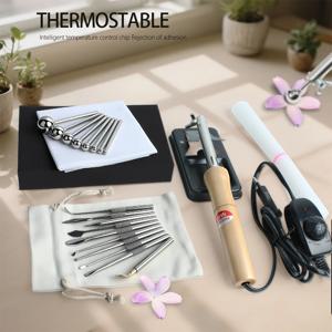 DIY 패브릭 꽃 다림질 기계 꽃 만들기 도구 조절 가능한 온도 볼 주걱 전기 다림질 기계 세트 (EU 플러그)
