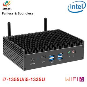 아이텍 팬리스 미니PC 13세대 인텔 i7 1355U i5 1335U 윈도우 11 PCIE4.0 듀얼 2.5G LAN 썬더볼트 4 게이밍 컴퓨터 호스트 WiFi6