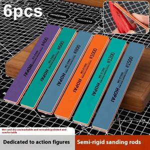 6Pcs MS-E400-1500 반강체 샌딩 스틱 DIY 조립 모델 빌드 도구 용 플라스틱 모델 연마 막대