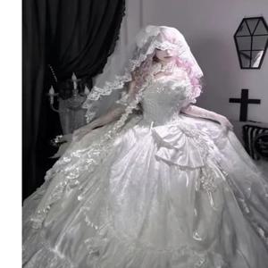 사일런트 에스테이트 로리타 가운 프린세스 스타일 정장 이브닝 드레스 핸드메이드 플라워 미들 웨이스트 롱 스커트 (학생의 날 기념일용)