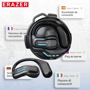 ERAZER X8 AI 번역기 이어버드 게임용 Bluetooth 5.4 무선 헤드폰 마이크 방수 기능이 있는 낮은 대기 시간 HD 통화 이어폰