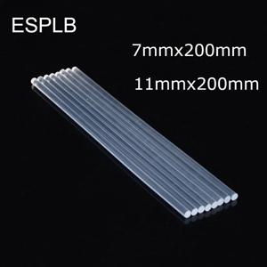 10개/세트 7mm/11mmx200mm 투명 글루 스틱 공예 수리 도구 핫멜트 글루 스틱 건 DIY 아트 합금용