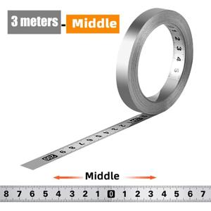 고품질 자가 접착식 측정 테이프 스테인리스 스틸 1/2/3 미터 작업대 자 12MM 폭 금속 테이프 측정기