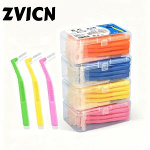 교정용 L자형 치간칫솔 20개입, 부드러운 칫솔모 치간청소기, 치간칫솔