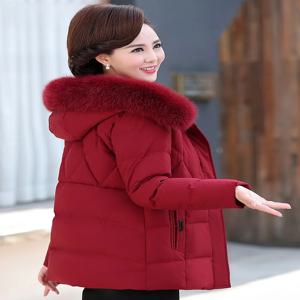 중년 여성 50세 이상 숙녀를 위한 Yaloo 패셔너블한 짧은 다운 재킷 우아한 흰색 오리털 충전재