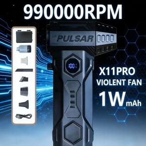 X11Pro 미니 터보 제트 블로워: 990000RPM 브러시리스 모터, 10000mAh 및 진공 키트 (자동차 청소기)