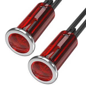 다이어텍 2개입 인디케이터 라이트 12V 레드 스냅인 1/2인치 패널 마운트 LED 인디케이터 라이트 12볼트 0.5인치 파일럿 라이트