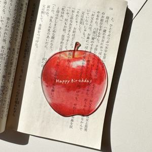 아크릴 레드 애플 북마크 아크릴 과일 반투명 학생 독서 고품질 북마크 책벌레를위한 창의적인 생일 선물
