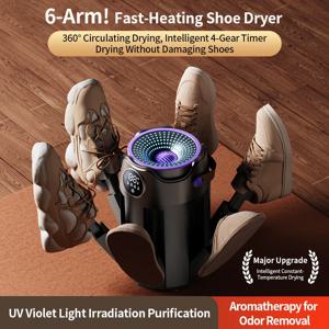 지능형 타이머 신발 건조기 가정용 휴대용 접이식 6암 신발 건조기 빠른 건조 탈취 살균 신발 건조기
