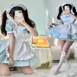 핑크 블루 앨리스 귀여운 부드러운 소녀 로리타 메이드 드레스 여성 리더 드레스 중국 민족 무대 의상 여성 패션 드레스