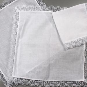 26x27cm 남성 여성 면 손수건 솔리드 화이트 손수건 포켓 레이스 트림 타월 Diy 페인팅 손수건 여성용