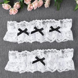 여성용 보우 레그 링 섹시 란제리 레이스 가터 벨트 보우낫 레그 루프 웨딩 가터 신부 코스프레 패션 스타킹 허벅지 링