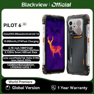 블랙뷰 OSCAL PILOT 6 열화상 러기드 스마트폰 MTK G100 6.67인치 2.4K 디스플레이 120Hz, 12GB 256GB, 10000mAh 배터리 듀얼 4G 폰