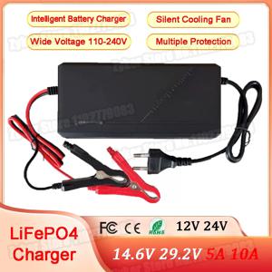 14.6V 29.2V 5A 10A Lifepo4 배터리 충전기 리튬 철 인산염 배터리 팩 110V-240V 충전기에 대 한 4S 8S 12V 24V 스마트 충전기