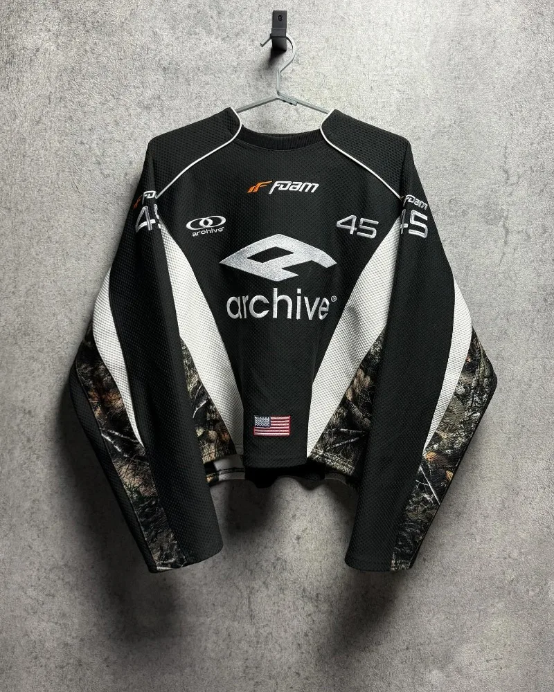 고스 힙합 하이 스트리트 레트로 패턴 자수 로고 펑크 캐주얼 남성 후드티 Y2K 트렌디 스트리트 패션 루즈핏 스웨트셔츠