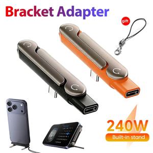1/2/3PCS 타입 C 휴대폰 충전 브래킷 어댑터 240W 고속 충전 OTG 타입-C 남성-USB-C 여성 변환기(접이식 홀더 포함)