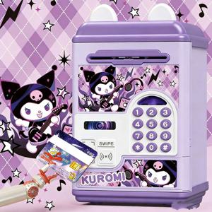 새로운 어린이 저금통 비밀번호 잠금 해제 자동 롤링 머니 보관함 대용량 접근 가능 안전 선물 장난감