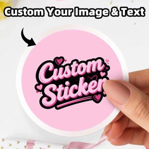 1/50/100개 맞춤형 원형 방수 스티커, 어떤 경우에도 로고 이미지 텍스트로 개인화 가능