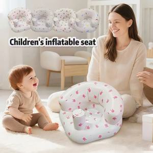1개, 귀여운 프린트가 있는 어린이용 에어 시트, 조절 가능한 에어 펌프 포함, 휴대용 빠른 공기 주입 쿠션, 내구성 있는 PVC 소재, 앉는 법을 배우는 유아, 수유, 캠핑에 적합, 가족 여행 필수품으로 완벽한 선택
