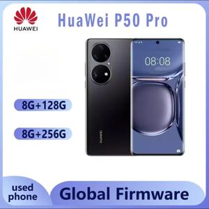글로벌 펌웨어 화웨이 P50 Pro 스마트폰 6.6인치 4360mAh 커브드 스크린 스냅드래곤 888 4G 오리지널 컬러 듀얼 이미지 중고폰