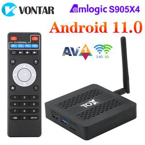 TOX3 스마트 TV 박스 안드로이드 11 4GB 32GB Amlogic S905X4 2T2R, 듀얼 와이파이 1000M bt4, 1 AV1 4K DLNA 미디어 플레이어 셋톱 박스