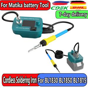 for Makita18V LXT 배터리 용 무선 납땜 인두 스테이션 도구 BL1850 BL1860 BL1830 용 휴대용 전기 60W 납땜 인두 키트