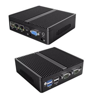 금속 케이스 팬리스 산업용 미니 PC Intel N2840 데스크탑 컴퓨터 Pfsense 미니 서버 DDR3L Msata SSD 2Lan 2COM VGA HD 디스플레이