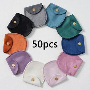 50/10/1pcs 부드러운 벨벳 보석 포장 가방 귀걸이 목걸이 보관 주머니 할로윈 크리스마스 웨딩 선물 주최자 캔디 가방