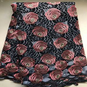 나이지리아 코 튼 Voile 레이스 직물 돌 2024 아프리카 스위스 Voile 레이스 직물 결혼식 바느질 여성 웨딩 파티 드레스