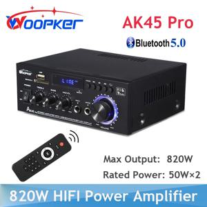 Woopker AK45 Pro 820W HiFi 디지털 앰프 채널 2.0 Bluetooth 오디오 앰프 베이스 스피커 정격 전력 50W×2 가정용 자동차 가라오케용
