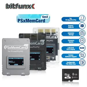 BitFunx PSxMemCard Gen2 SD2PSX 메모리 카드 (PS1/PS2용) SD 카드 리더 카드 어댑터 (PS One 게임 콘솔용) 데이터 저장 게임 카드