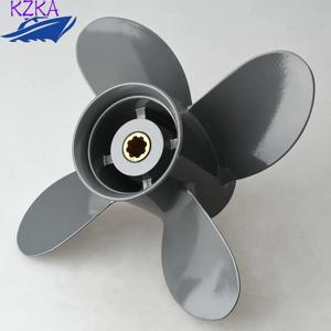 혼다 및 야마하 선외기용 아웃보드 프로펠러 4날개 9 1/4X10 BF8D BF9.9D BF9.9 BF15A BF15D BF20 8 스플라인 58134-ZV4-010AH