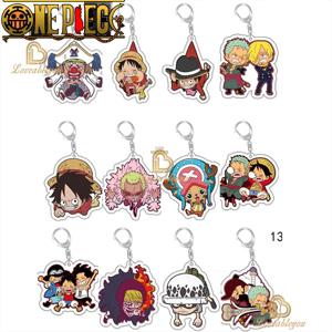 애니메이션 원피스 키체인 루피 조로 키링, 학생용 액세서리, 귀여운 가방 펜던트, 거치대 키체인, 아크릴 만화 반지