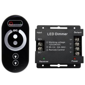 LED 터치 원격 제어 DC12V-24V 18A PWM LED 조명 스트립 조광기, 조정 가능한 슬라이딩 원격 제어, 조정 가능한 밝기